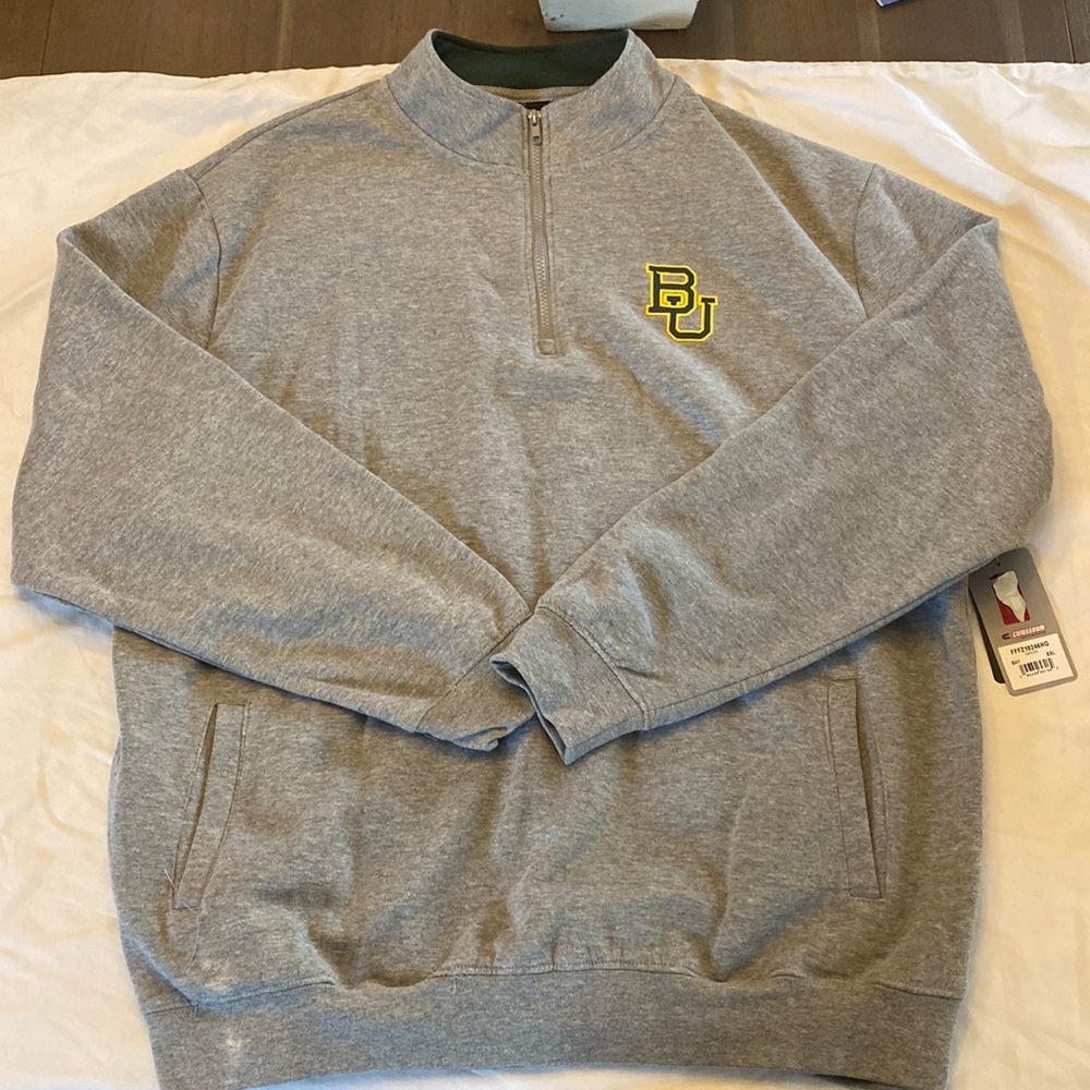 NWT Baylor gray quarter zip size XXL